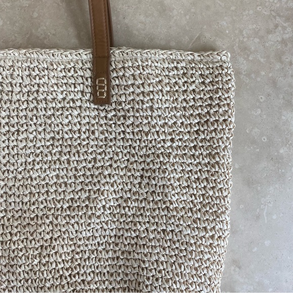 Straw Studios American Flag Patriotic Raffia Straw Tote Beach Vacation Bag - Picture 5 of 16